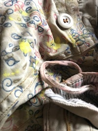 a close up of a button on a pair of pants
