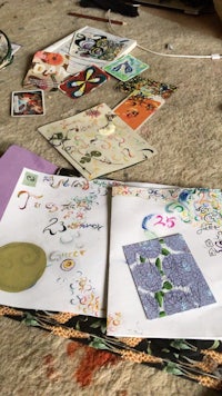 a pile of papers on the floor